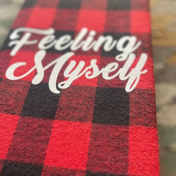 New Custom feeling myself Flannel Red Plaid Lined Journal Notebook - Picture 4 of 9